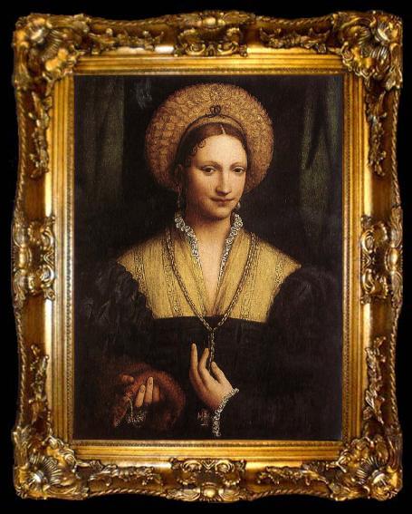 framed  Bernardini Luini Portratt of Checkers, ta009-2